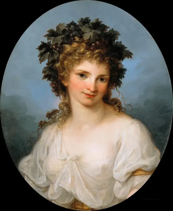 Framed Print : Self-portrait as Bacchante, before 1786. Artist: Kauffmann, Angelika (1741-1807) Framed Print : Self-portrait as Bacchante, before 1786. Artist: Kauffmann, Angelika (1741-1807)