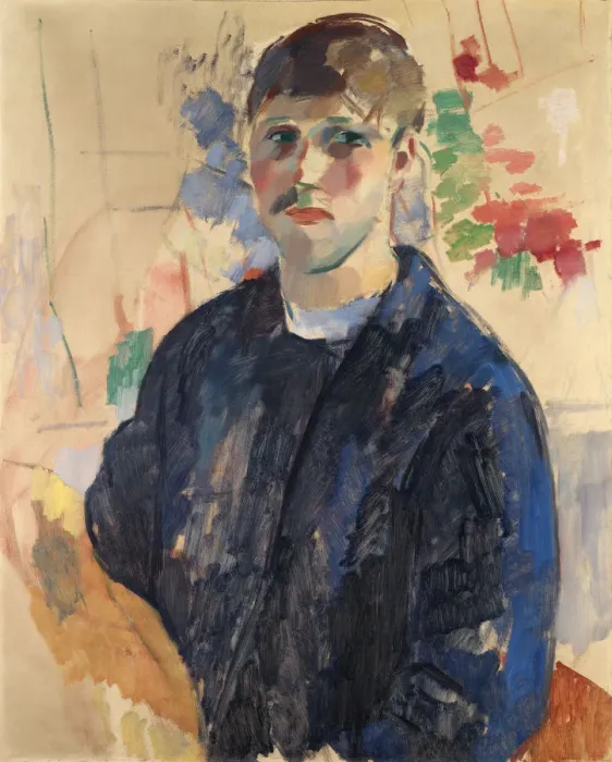 Framed Print : Self-portrait with blue blouse, 1914 Framed Print : Self-portrait with blue blouse, 1914