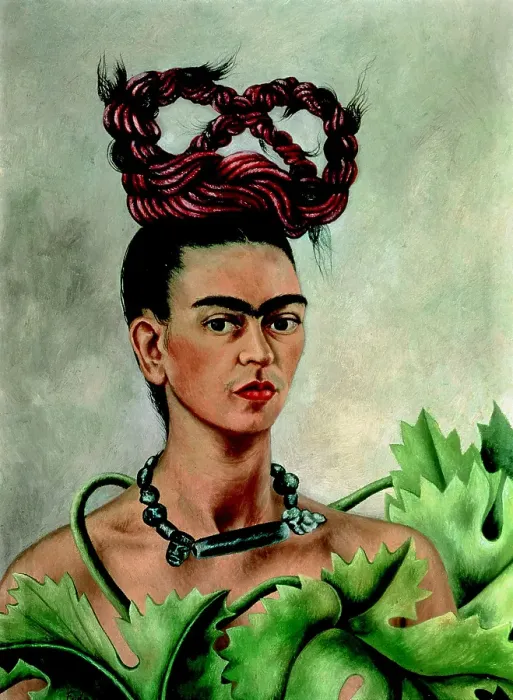 Framed Print : Self-Portrait with Braid, 1941. Creator: Frida Kahlo