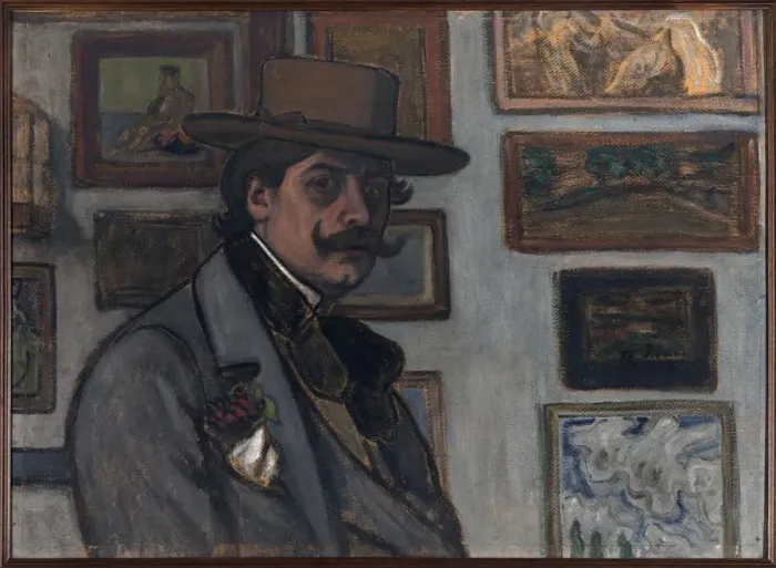 Framed Print : Self-portrait in a brown hat, 1897. Creator: Rippl-Ronai, Jozsef (1861-1927) Framed Print : Self-portrait in a brown hat, 1897. Creator: Rippl-Ronai, Jozsef (1861-1927)