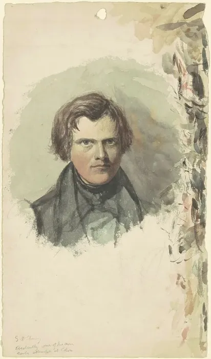 Framed Print : Self-Portrait, c. 1830s. Creator: Seth Wells Cheney Framed Print : Self-Portrait, c. 1830s. Creator: Seth Wells Cheney