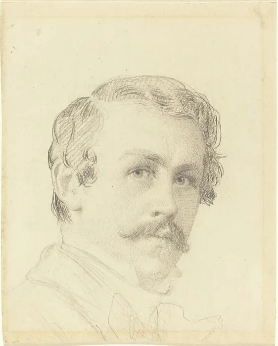Framed Print : Self-Portrait, c. 1850. Creator: Eastman Johnson