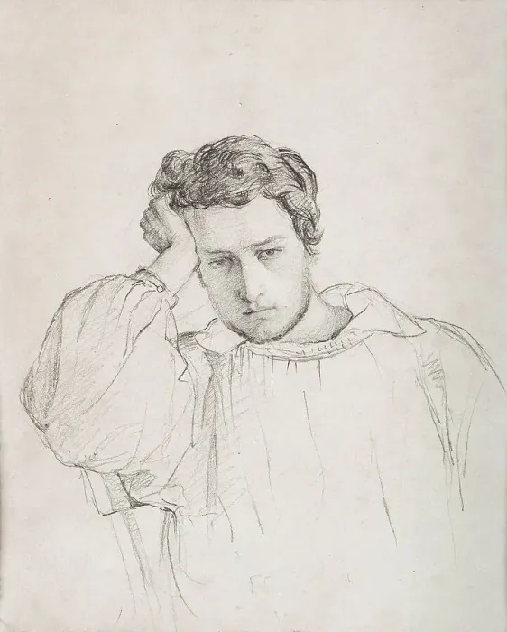 Framed Print : Self-portrait, c1834. Creator: Janmot, Louis (1814-1892) Framed Print : Self-portrait, c1834. Creator: Janmot, Louis (1814-1892)