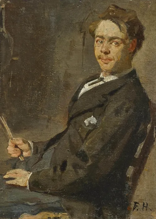 Framed Print : Self-portrait, c1878. Creator: Hodler, Ferdinand (1853-1918) Framed Print : Self-portrait, c1878. Creator: Hodler, Ferdinand (1853-1918)