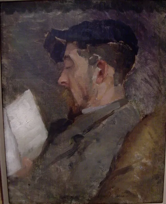 Framed Print : Self-Portrait, ca. 1884-87. Creator: Theodore Robinson Framed Print : Self-Portrait, ca. 1884-87. Creator: Theodore Robinson