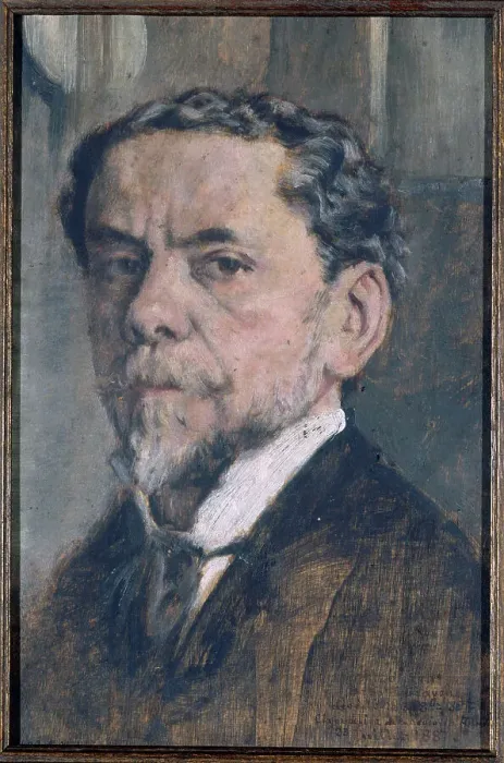 Framed Print : Self-portrait of Charles Courtry (1846-1897), engraver, c1890. Creator: Charles Courtry Framed Print : Self-portrait of Charles Courtry (1846-1897), engraver, c1890. Creator: Charles Courtry