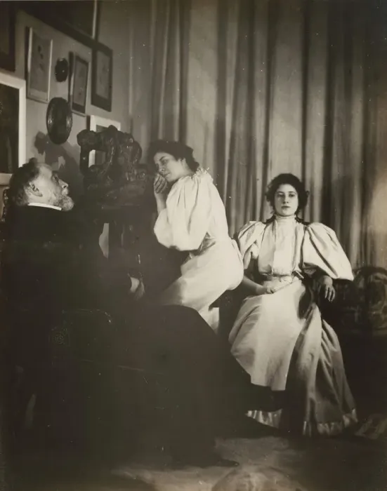 Framed Print : [Self-Portrait with Christine and Yvonne Lerolle], probably 1895-96. Creator: Edgar Degas