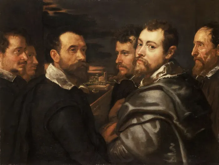 Framed Print : Self-Portrait in a Circle of Friends from Mantua, ca 1604. Artist: Rubens, Pieter Paul (1577-1640) Framed Print : Self-Portrait in a Circle of Friends from Mantua, ca 1604. Artist: Rubens, Pieter Paul (1577-1640)