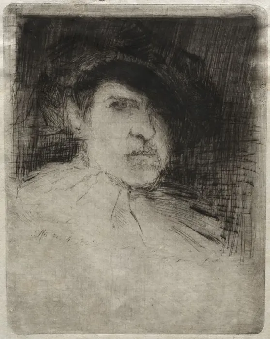 Framed Print : Self-Portrait in Costume, 1880. Creator: Otto H. Bacher (American, 1856-1909) Framed Print : Self-Portrait in Costume, 1880. Creator: Otto H. Bacher (American, 1856-1909)