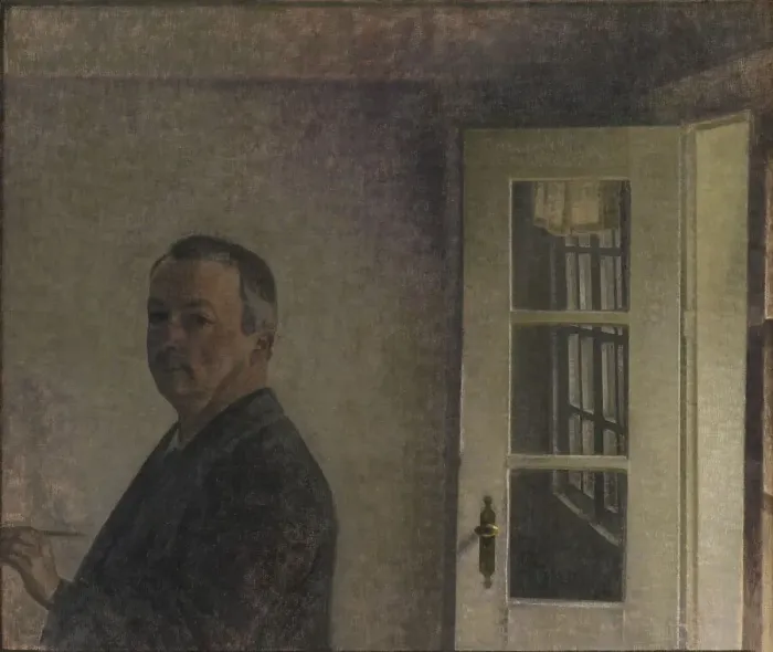 Framed Print : Self-Portrait. The Cottage Spurveskjul at Sorgenfri, North of Copenhagen, 1911. Creator: Vilhelm Hammershøi Framed Print : Self-Portrait. The Cottage Spurveskjul at Sorgenfri, North of Copenhagen, 1911. Creator: Vilhelm Hammershøi
