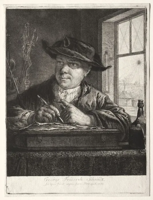 Framed Print : Self-Portrait. Creator: Georg Friedrich Schmidt (German, 1712-1775) Framed Print : Self-Portrait. Creator: Georg Friedrich Schmidt (German, 1712-1775)