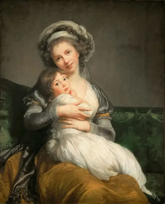 Framed Print : Self-Portrait with her Daughter, Julie, 1786. Creator: Vigee Le Brun, Louise Elisabeth Framed Print : Self-Portrait with her Daughter, Julie, 1786. Creator: Vigee Le Brun, Louise Elisabeth