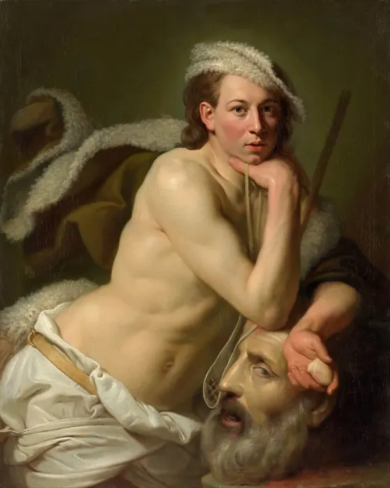 Framed Print : Self-portrait as David with the head of Goliath, 1756. Creator: Zoffani; Johann (1733-1810) Framed Print : Self-portrait as David with the head of Goliath, 1756. Creator: Zoffani; Johann (1733-1810)