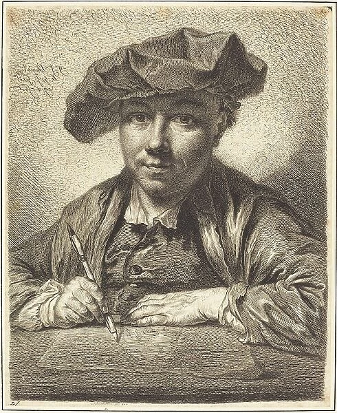 Self-Portrait, Drawing, 1752. Creator: Georg Friedrich Schmidt