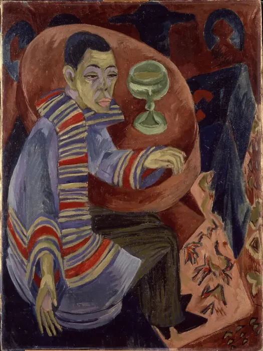 Framed Print : Self-portrait as a drinker, 1914. Creator: Kirchner; Ernst Ludwig (1880-1938) Framed Print : Self-portrait as a drinker, 1914. Creator: Kirchner; Ernst Ludwig (1880-1938)