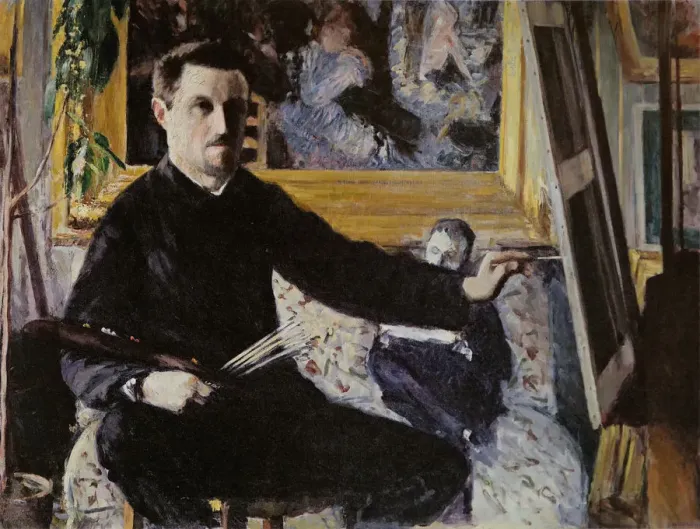Framed Print : Self-Portrait with Easel, 1879-1880. Creator: Caillebotte, Gustave (1848-1894) Framed Print : Self-Portrait with Easel, 1879-1880. Creator: Caillebotte, Gustave (1848-1894)