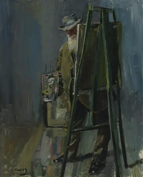 Framed Print : Self-Portrait by the Easel, 1912. Creator: Christian Krohg Framed Print : Self-Portrait by the Easel, 1912. Creator: Christian Krohg