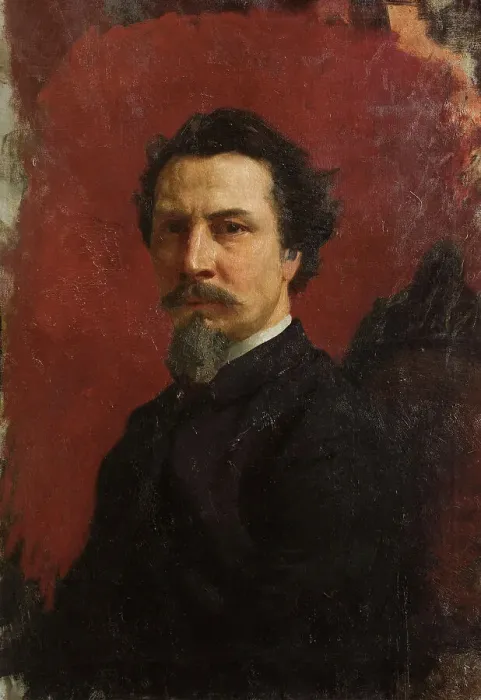 Framed Print : Self-Portrait, End of 1870s-Early 1880s. Creator: Siemiradzki, Henryk (1843-1902) Framed Print : Self-Portrait, End of 1870s-Early 1880s. Creator: Siemiradzki, Henryk (1843-1902)