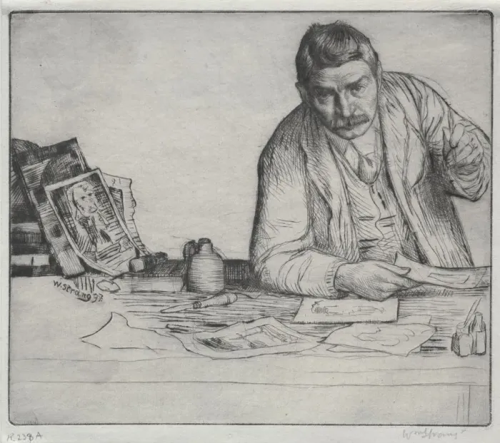 Framed Print : Self-Portrait - The Etcher, 1897. Creator: William Strang (British, 1859-1921) Framed Print : Self-Portrait - The Etcher, 1897. Creator: William Strang (British, 1859-1921)