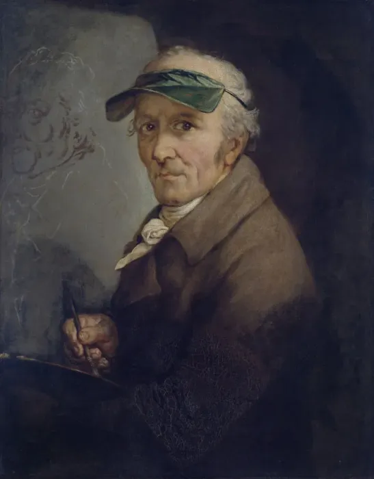 Framed Print : Self-Portrait with Eye-shade, 1813. Artist: Graff, Anton (1736-1813) Framed Print : Self-Portrait with Eye-shade, 1813. Artist: Graff, Anton (1736-1813)