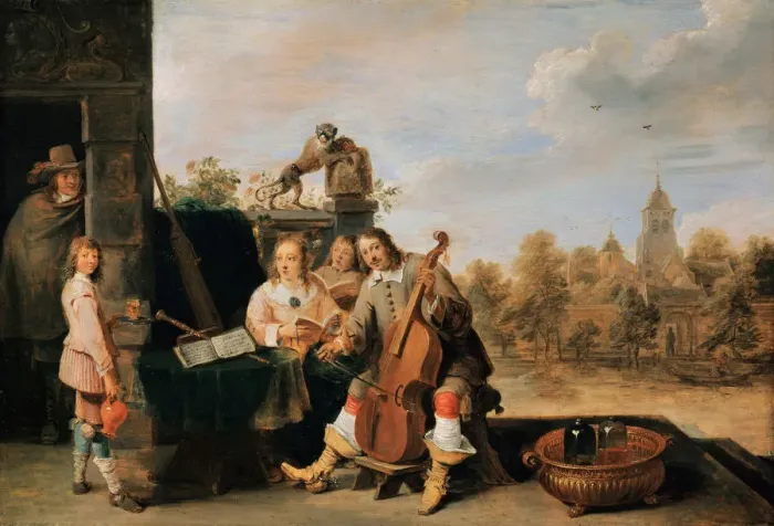 Framed Print : Self-portrait with Family, c. 1645. Artist: Teniers, David, the Younger (1610-1690) Framed Print : Self-portrait with Family, c. 1645. Artist: Teniers, David, the Younger (1610-1690)