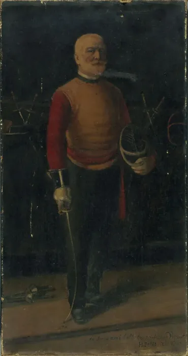 Framed Print : Self-portrait as a fencing master, 1887. Creator: Henri Petit Framed Print : Self-portrait as a fencing master, 1887. Creator: Henri Petit