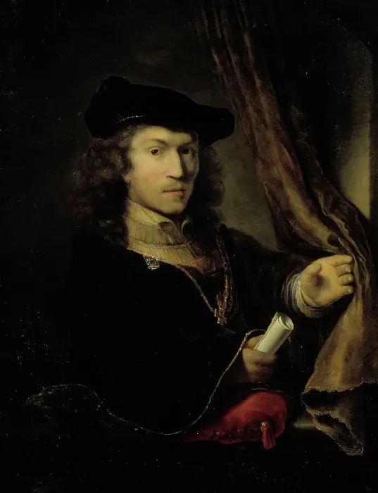 Framed Print : Self Portrait of Ferdinand Bol, 1630-1680. Creator: Ferdinand Bol
