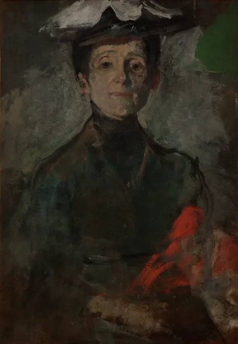 Framed Print : Self-Portrait with Flowers, c1909. Creator: Olga Boznanska Framed Print : Self-Portrait with Flowers, c1909. Creator: Olga Boznanska