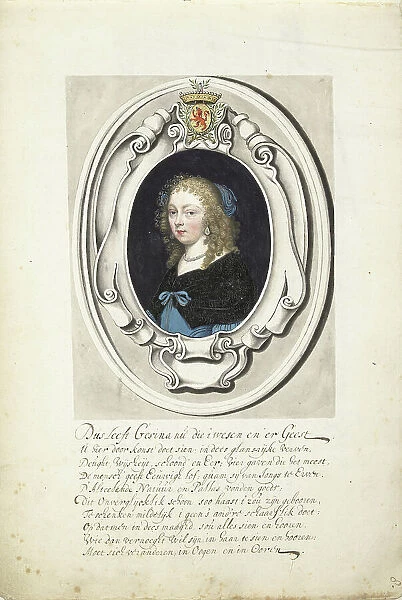 Self-portrait of Gesina ter Borch in a cartouche, 1660. Creator: Gesina ter Borch