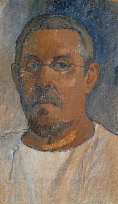 Framed Print : Self-Portrait with glasses, 1903. Creator: Gauguin, Paul Eugene Henri (1848-1903) Framed Print : Self-Portrait with glasses, 1903. Creator: Gauguin, Paul Eugene Henri (1848-1903)