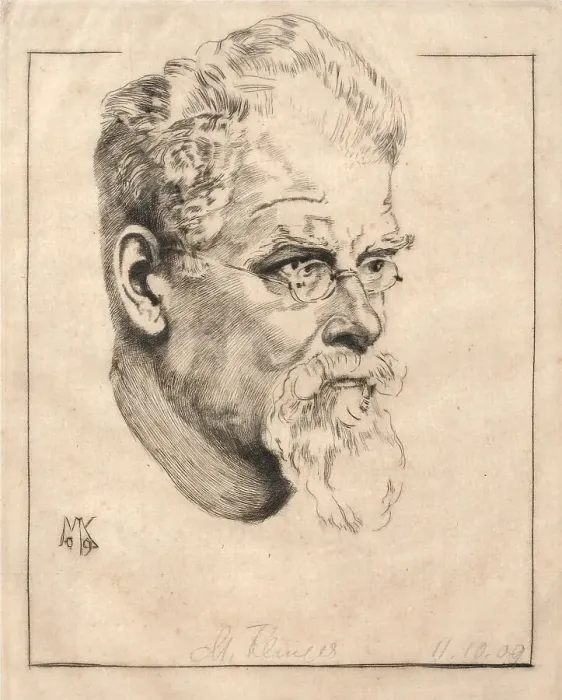 Framed Print : Self-portrait with glasses, 1909. Creator: Klinger, Max (1857-1920) Framed Print : Self-portrait with glasses, 1909. Creator: Klinger, Max (1857-1920)
