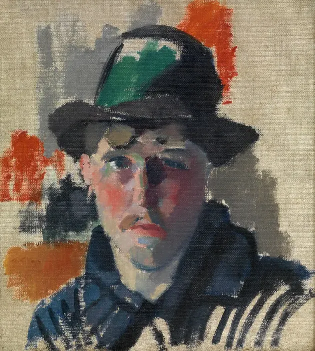 Framed Print : Self Portrait in a Green Hat, 1915. Creator: Rik Wouters Framed Print : Self Portrait in a Green Hat, 1915. Creator: Rik Wouters