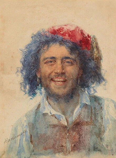 Self-Portrait as Gypsy Baron. Creator: Harlamov (Harlamoff), Alexei Alexeyevich (1840-1922)