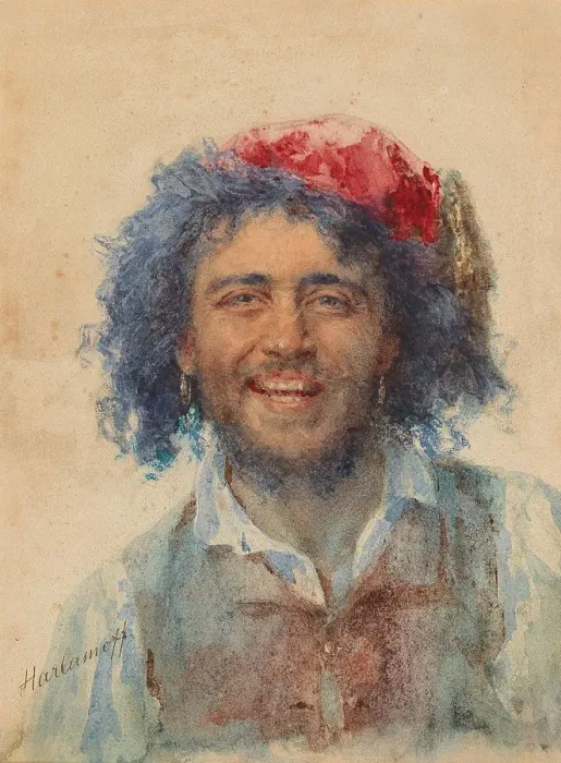 Framed Print : Self-Portrait as Gypsy Baron. Creator: Harlamov (Harlamoff), Alexei Alexeyevich (1840-1922) Framed Print : Self-Portrait as Gypsy Baron. Creator: Harlamov (Harlamoff), Alexei Alexeyevich (1840-1922)