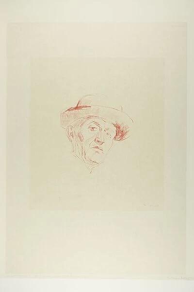 Self-Portrait with Hat I, 1927. Creator: Edvard Munch