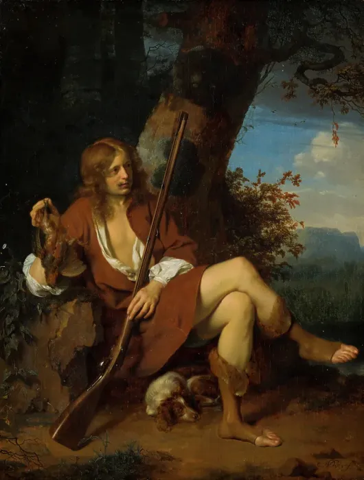 Framed Print : Self-Portrait as a Hunter. Creator: Ary de Vois Framed Print : Self-Portrait as a Hunter. Creator: Ary de Vois