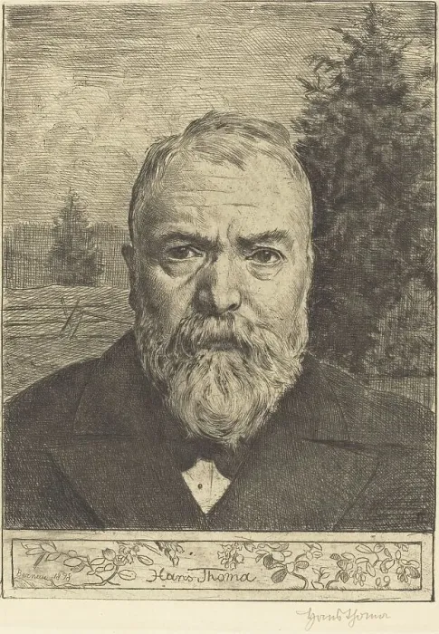 Framed Print : Self-Portrait II, 1898. Creator: Hans Thoma Framed Print : Self-Portrait II, 1898. Creator: Hans Thoma