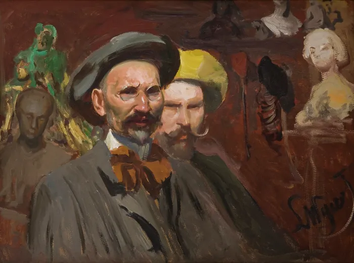 Framed Print : Self-Portrait with Konstanty Laszczka, c1901. Creator: Leon Wyczolkowski Framed Print : Self-Portrait with Konstanty Laszczka, c1901. Creator: Leon Wyczolkowski