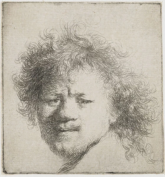 Self-portrait with long bushy hair: head only, ca 1631. Creator