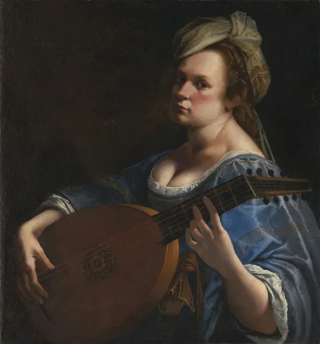 Framed Print : Self-Portrait as a Lute Player. Artist: Gentileschi, Artemisia (1598-1653) Framed Print : Self-Portrait as a Lute Player. Artist: Gentileschi, Artemisia (1598-1653)