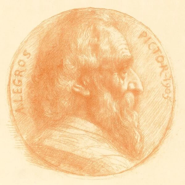 Self-Portrait, Medallion, No. 2, 11th plate. Creator: Alphonse Legros
