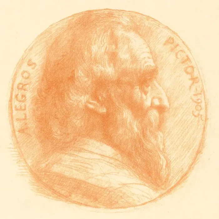 Framed Print : Self-Portrait, Medallion, No. 2, 11th plate. Creator: Alphonse Legros Framed Print : Self-Portrait, Medallion, No. 2, 11th plate. Creator: Alphonse Legros