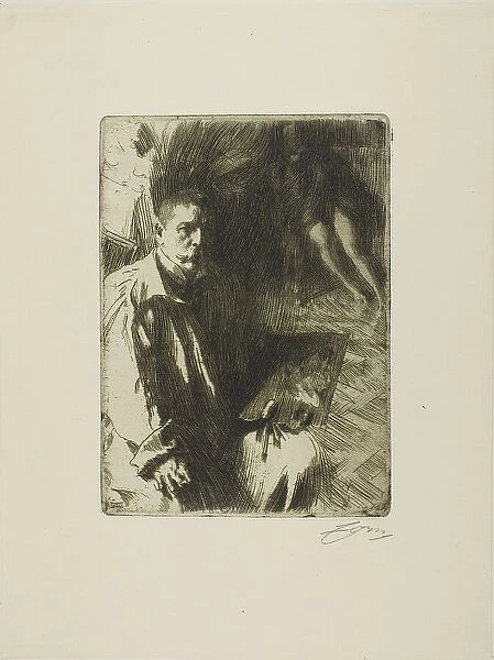 Self-Portrait with Model II, 1899. Creator: Anders Leonard Zorn