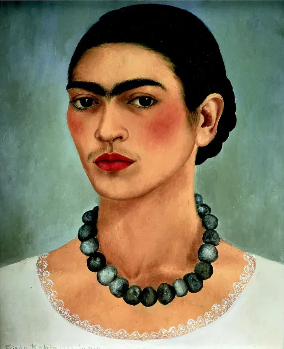 Framed Print : Self-Portrait with Necklace, 1933. Creator: Frida Kahlo Framed Print : Self-Portrait with Necklace, 1933. Creator: Frida Kahlo