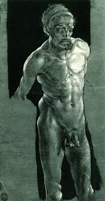 Framed Print : Self-portrait as a Nude, ca 1506. Creator: Dürer, Albrecht (1471-1528) Framed Print : Self-portrait as a Nude, ca 1506. Creator: Dürer, Albrecht (1471-1528)