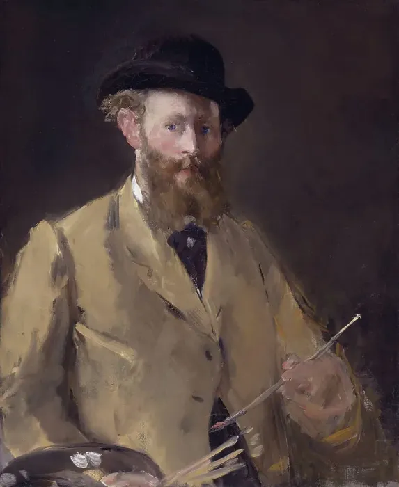 Framed Print : Self-Portrait with Palette, 1878-1879. Creator: Manet, Édouard (1832-1883) Framed Print : Self-Portrait with Palette, 1878-1879. Creator: Manet, Édouard (1832-1883)