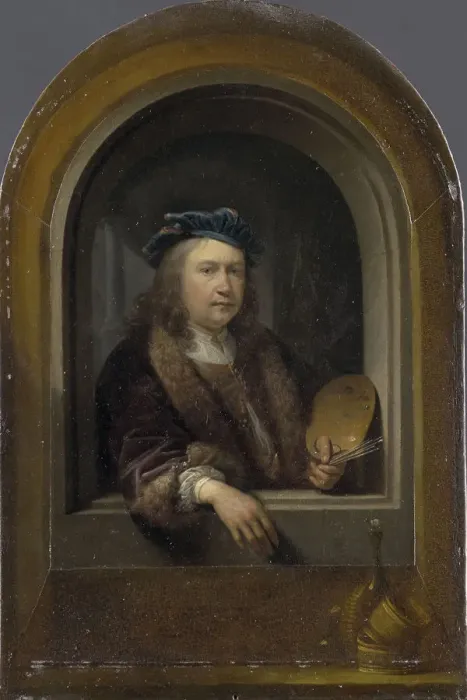 Framed Print : Self-Portrait with Palette, c. 1660. Creator: Dou, Gerard (Gerrit) (1613-1675) Framed Print : Self-Portrait with Palette, c. 1660. Creator: Dou, Gerard (Gerrit) (1613-1675)