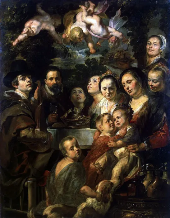 Framed Print : Self-Portrait with Parents, Brothers and Sisters, c1615 Framed Print : Self-Portrait with Parents, Brothers and Sisters, c1615