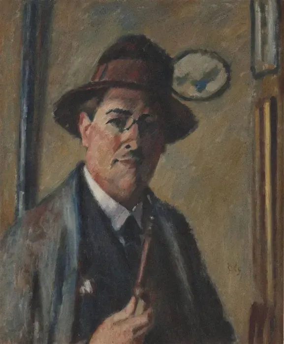 Framed Print : Self-Portrait with a pipe Framed Print : Self-Portrait with a pipe