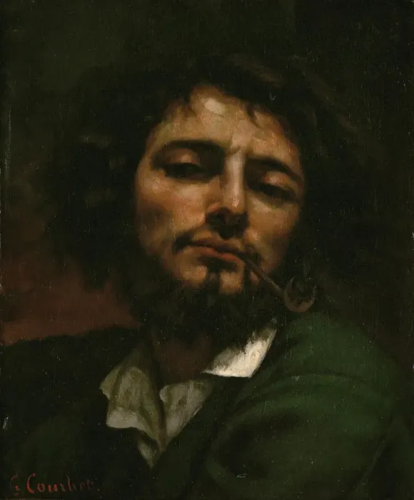 Framed Print : Self-Portrait with Pipe (L Homme a la pipe), 1849 Framed Print : Self-Portrait with Pipe (L Homme a la pipe), 1849